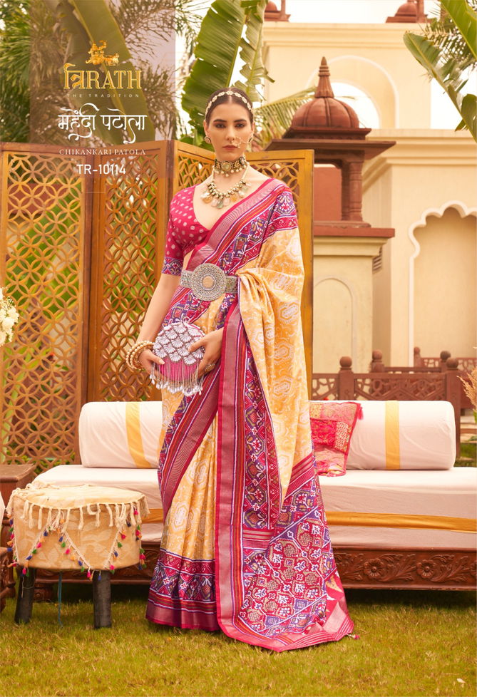 Mehendi Patola By Trirath  Designer Patola Saree Catalog